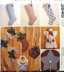 3840 MCCALLS ANGEL WALL HANGING, TREE SKIRT, ORNAMENTS, STOCKING PATTERN